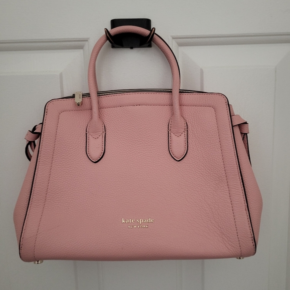 Kate Spade Knott Medium Satchel with Crossbody Strap Pink VGUC - Picture 8 of 11
